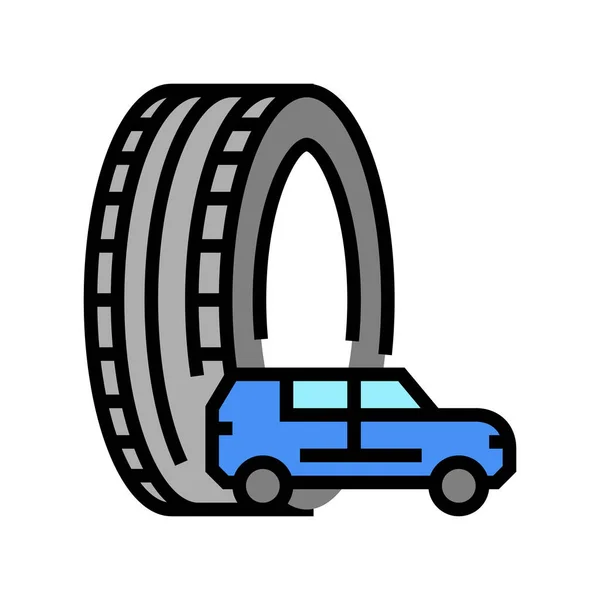Caminhão ou pneus suv cor ícone vetor ilustração — Vetor de Stock