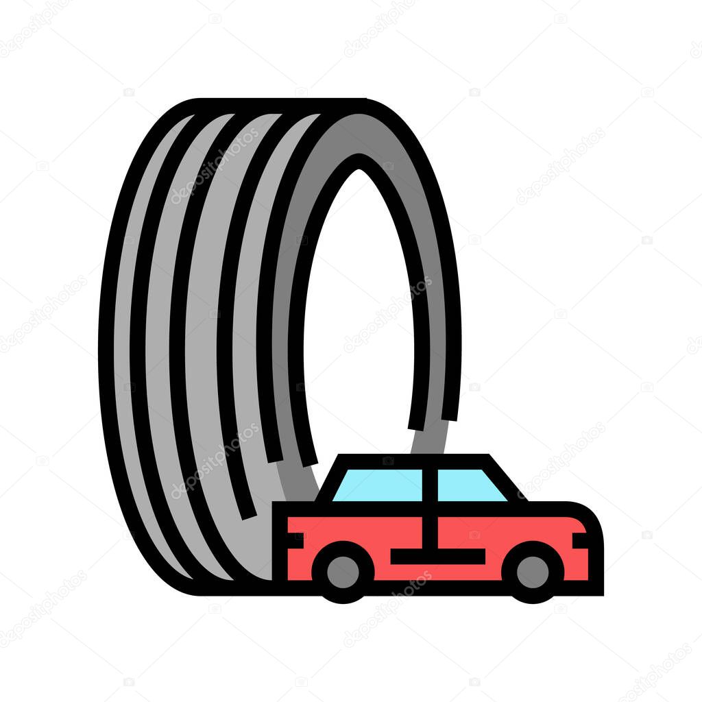 passenger tires color icon vector illustration
