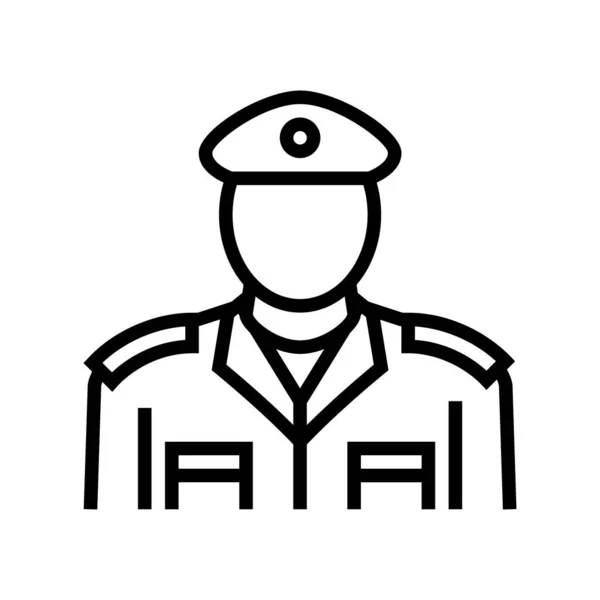 Żołnierz wojsko człowiek linia ikona wektor ilustracja — Wektor stockowy