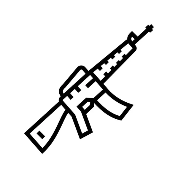 Gewehr Waffe Linie Symbol Vektor Illustration — Stockvektor