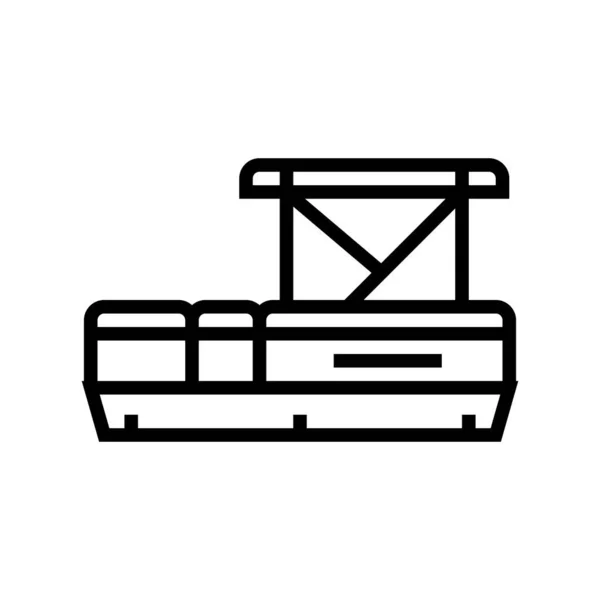 Pontón barco línea icono vector ilustración — Archivo Imágenes Vectoriales