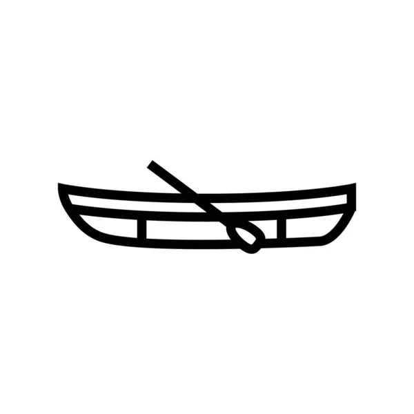 Schlauchboot Bootslinie Symbol Vektor Illustration — Stockvektor