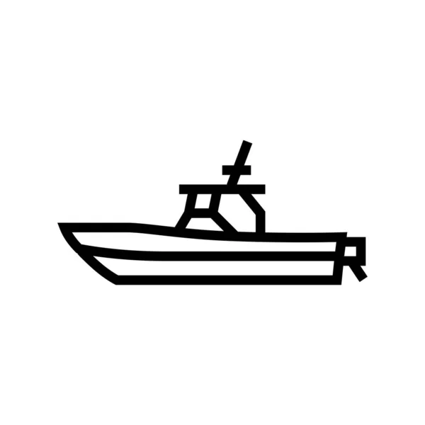 Center console boat line icon vector illustration — Stock Vector
