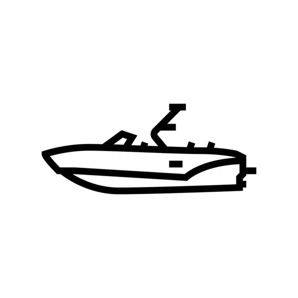 Bowrider tekne çizgisi ikon vektör çizimi — Stok Vektör