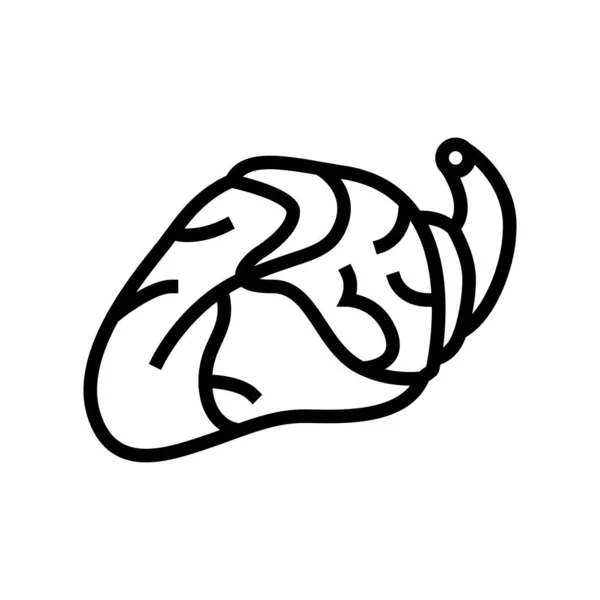 Corazón línea de pollo icono vector ilustración — Vector de stock