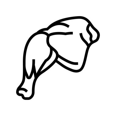 bacak çeyrek tavuk çizgisi ikon vektör çizimi