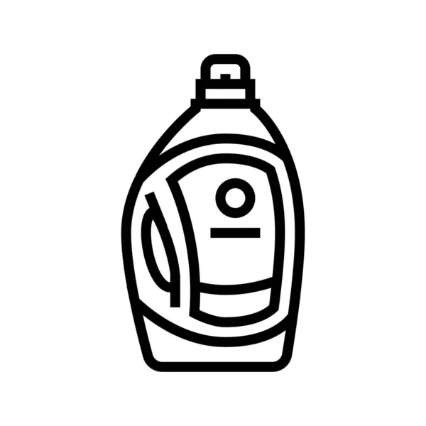 Vloeibare wasmiddel fles lijn pictogram vector illustratie — Stockvector