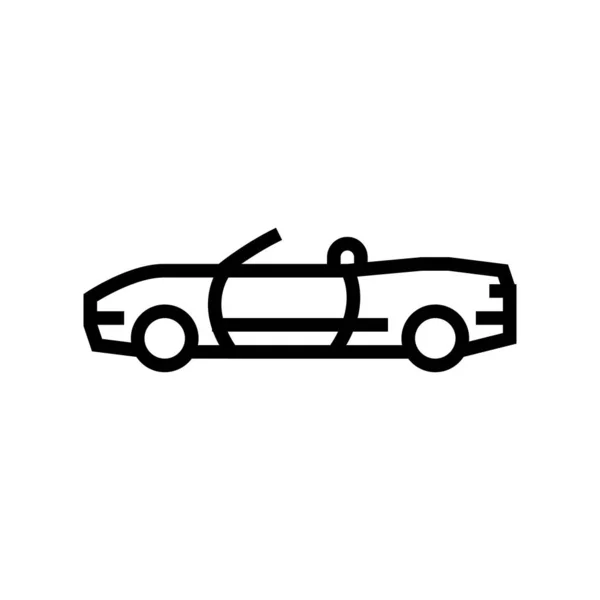 Illustration vectorielle d'icône de ligne de voiture convertible — Image vectorielle