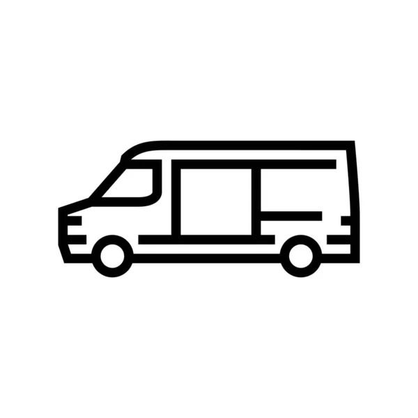 Frachtwagen Auto Linie Symbol Vektor Illustration — Stockvektor