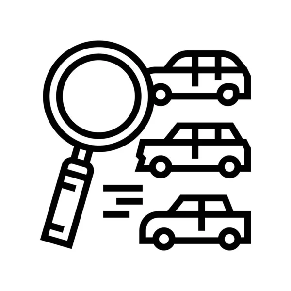 Suche Fahrzeuge Linie Symbol Vektor Illustration — Stockvektor