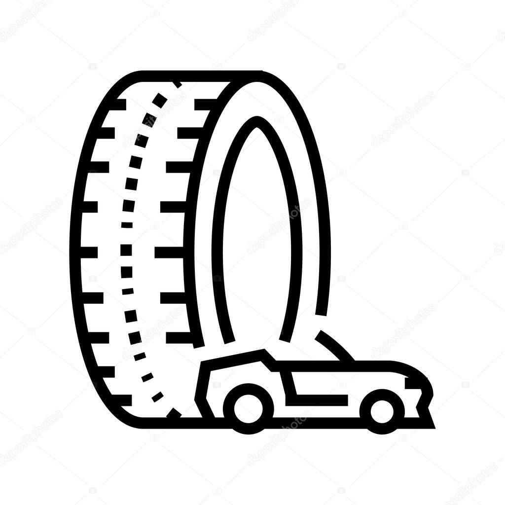 high performance tires line icon vector illustration