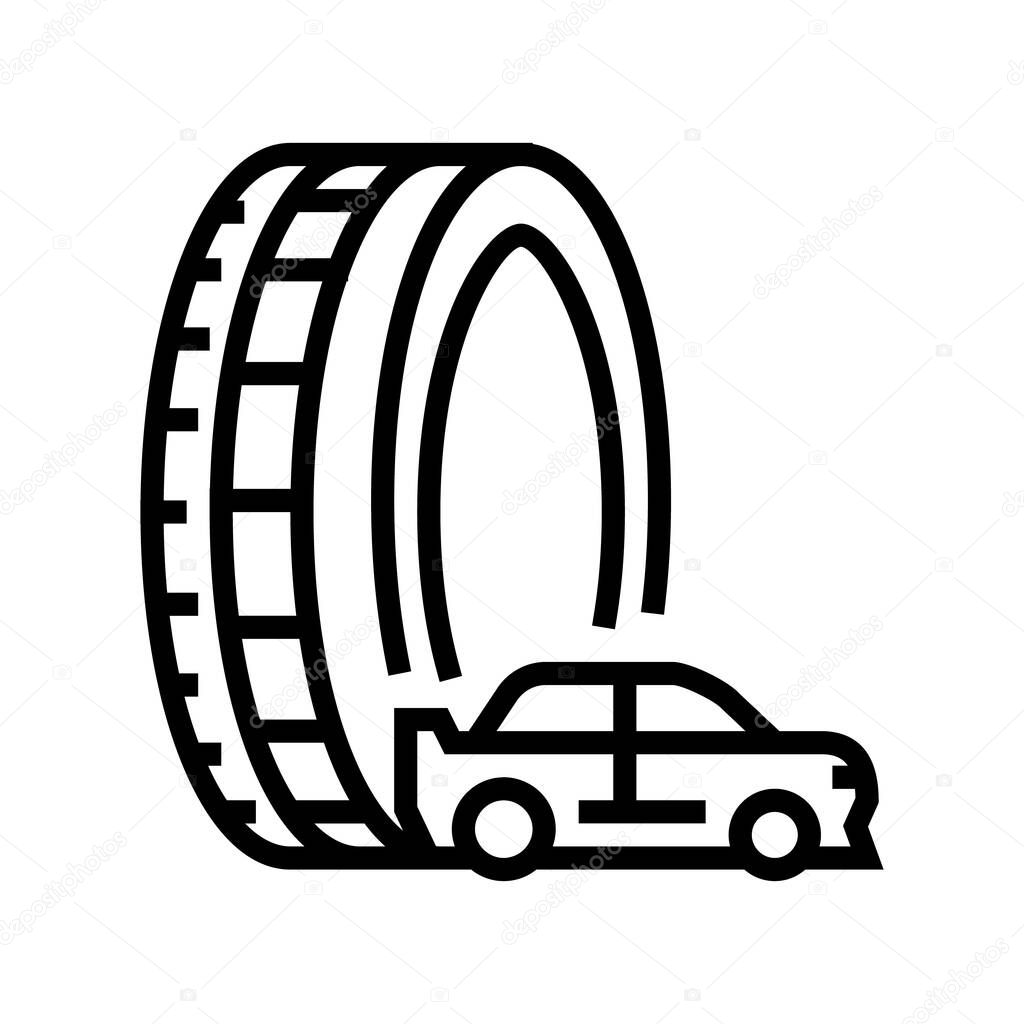 racing tires line icon vector illustration