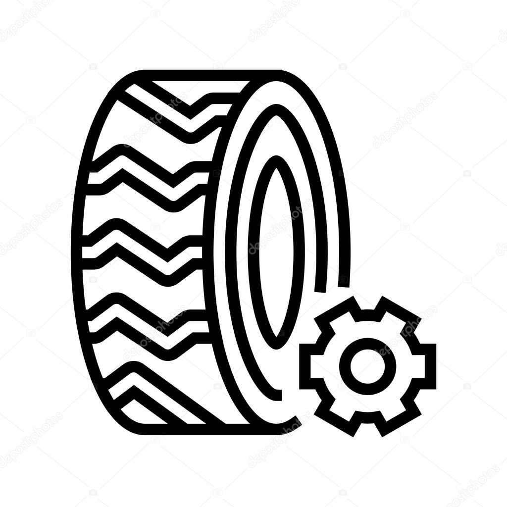 industrial tires line icon vector illustration