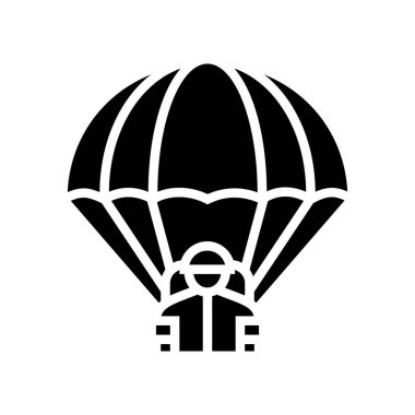 paraşüt asker sembolü vektör illüstrasyonu