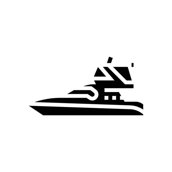 Limousine Brücke Boot Glyphen Symbol Vektor Illustration — Stockvektor