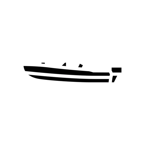 Runabout boat glyph vektör çizimi — Stok Vektör