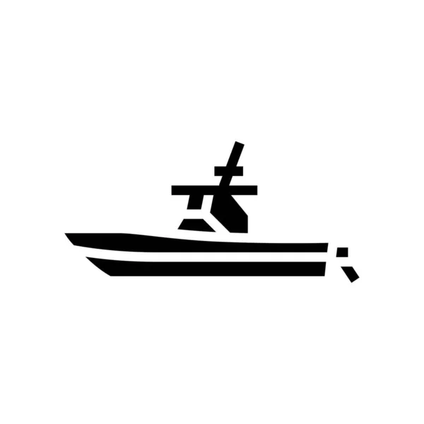 Mittelkonsole Boot Glyphen Symbol Vektor Illustration — Stockvektor