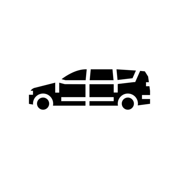 Van kisbuszt autó glyph ikon vektor illusztráció — Stock Vector