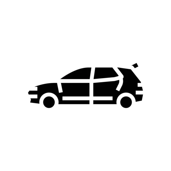 Hatchback coche glifo icono vector ilustración — Vector de stock