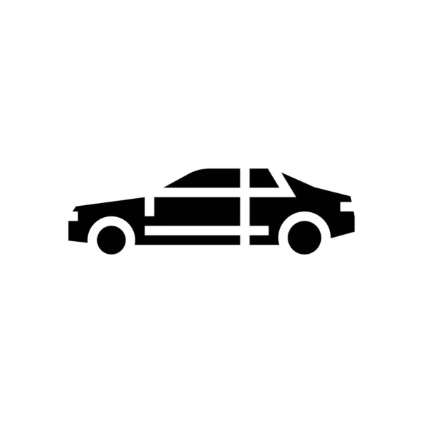 Coupe car glyph icon vector illustration — Stock Vector
