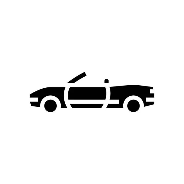 Convertible coche glifo icono vector ilustración — Vector de stock