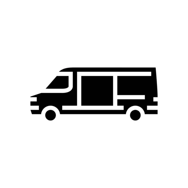 Cargo van car glyph icon vector illustration — Stock Vector