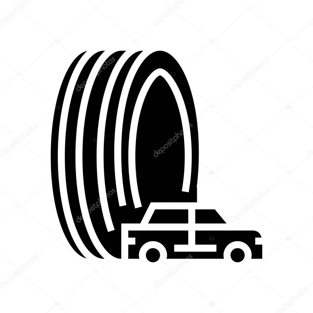 racing tires glyph icon vector illustration