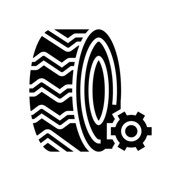 工业轮胎象形文字图标矢量插图 — 图库矢量图片
