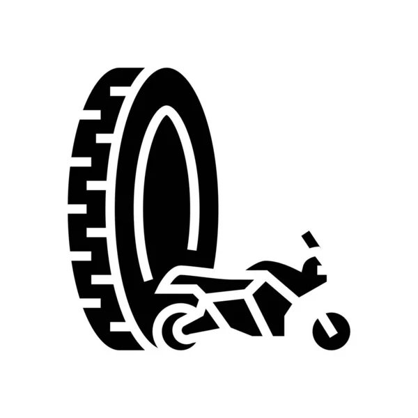 Motorradreifen Glyphensymbol Vektor Illustration — Stockvektor