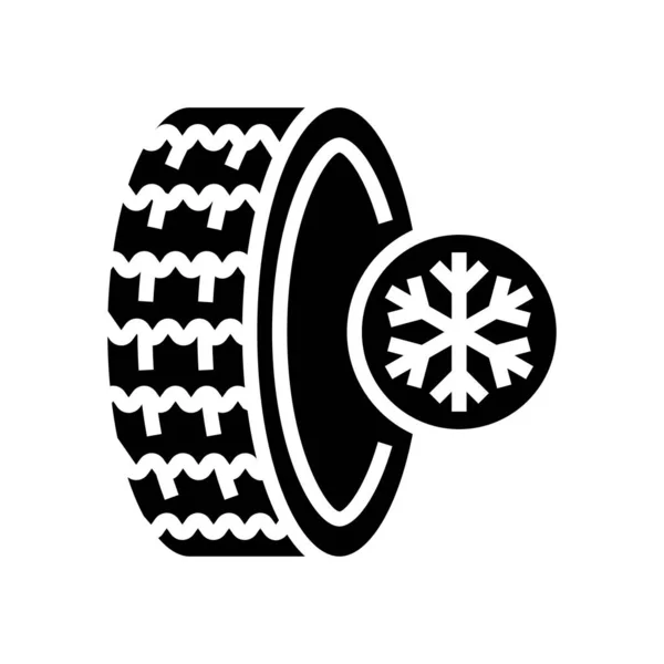 Eis Winterreifen Glyphensymbol Vektor Illustration — Stockvektor