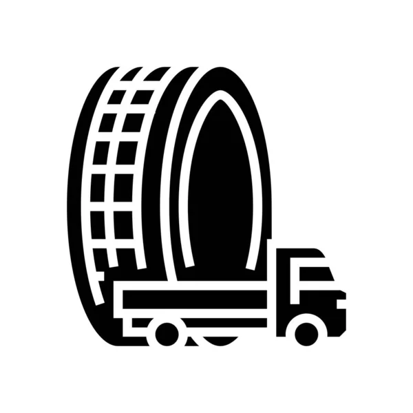 Light truck tires glyph icon vector illustration — Stock Vector