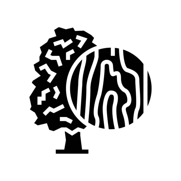 Arce madera glifo icono vector ilustración — Vector de stock
