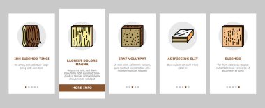 Kereste Ahşap Sanayi Üretimi Simgeler Üzerinde Vektör Ayarlandı