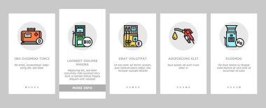 Benzin İstasyonu Malzeme Yakıtını Yükleme Simgeleri Ayarlama Vektörü