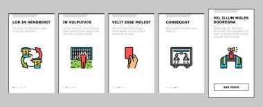 Stadyumdaki Futbol Takımı Spor Maçı İkonlarında Vektör Ayarlandı