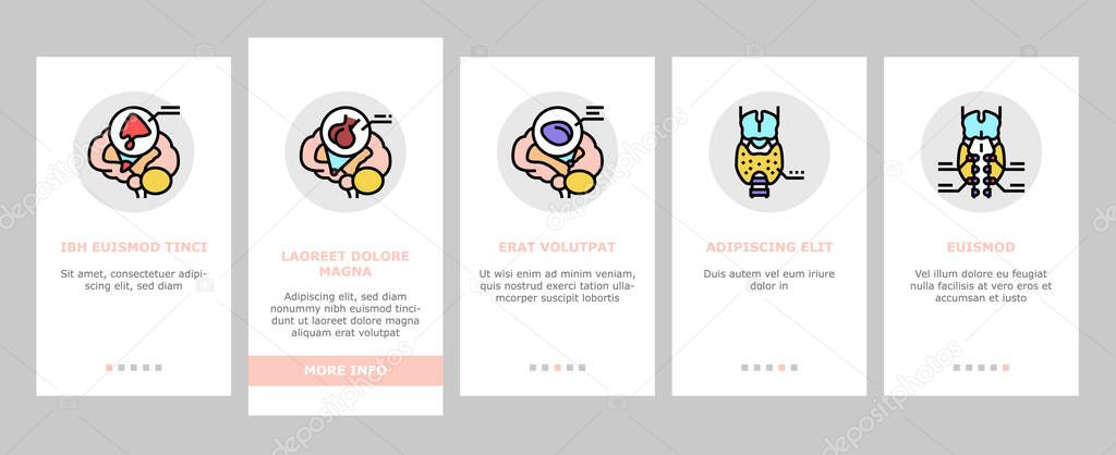 Endocrinology Medical Disease Onboarding Icons Set Vector