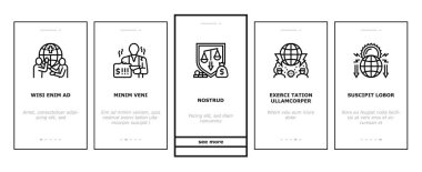 Dünya çapında Sosyal Kamu Sorunları Kaydırma Simgeleri Vektörü Ayarladı