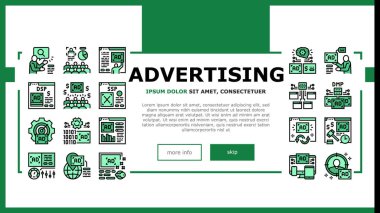 Programlı Reklam Hizmeti İniş Başlığı Vektörü