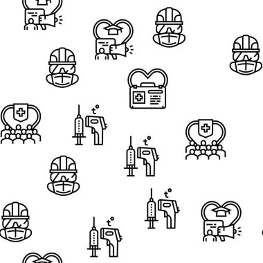 Sağlık Güvenliği Ortamı Hse Vektörsüz Desen