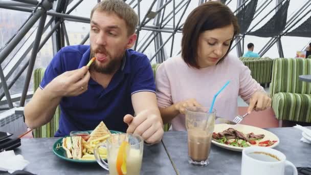 Breakfast at the morning — Stock Video