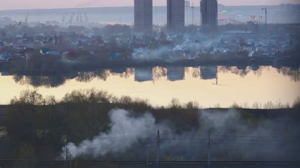 城市上空烟雾 — 图库视频影像