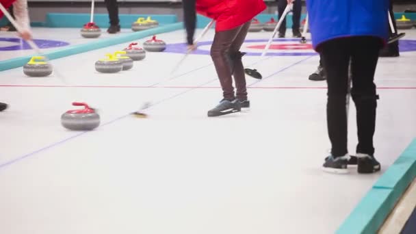 Játék curling. Téli olimpiai sportág — Stock videók