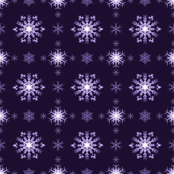 Patrón sin costuras de cheque de Navidad con copos de nieve y destellos — Archivo Imágenes Vectoriales