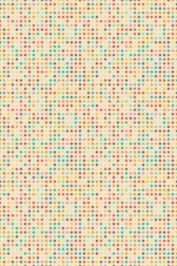 Bej arkaplanda çok renkli dairelerin kaotik, pürüzsüz deseni
