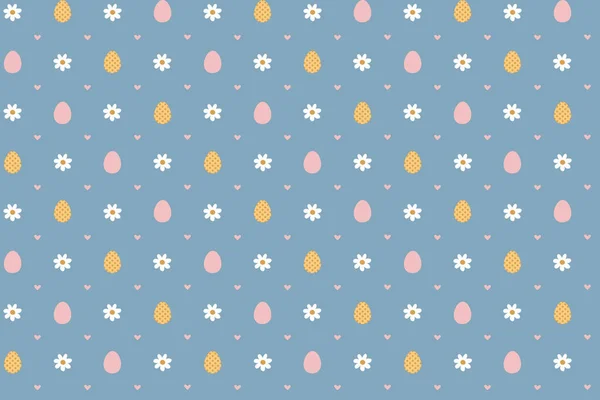 Pasqua modello senza cuciture con fiori e uova — Foto Stock