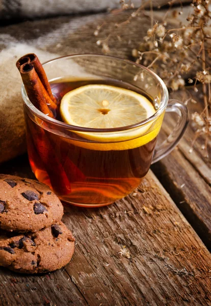 Glass mug of hot drink — Stock Photo, Image