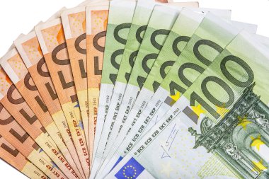 farklı euro banknot.