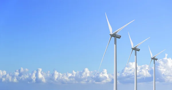 Windkraftanlagen zur Stromerzeugung. — Stockfoto