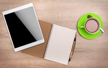 Tablet bilgisayarınız boş bir ekran ile.