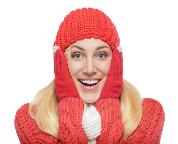 Schöne Blondine in Winterkleidung. — Stockfoto
